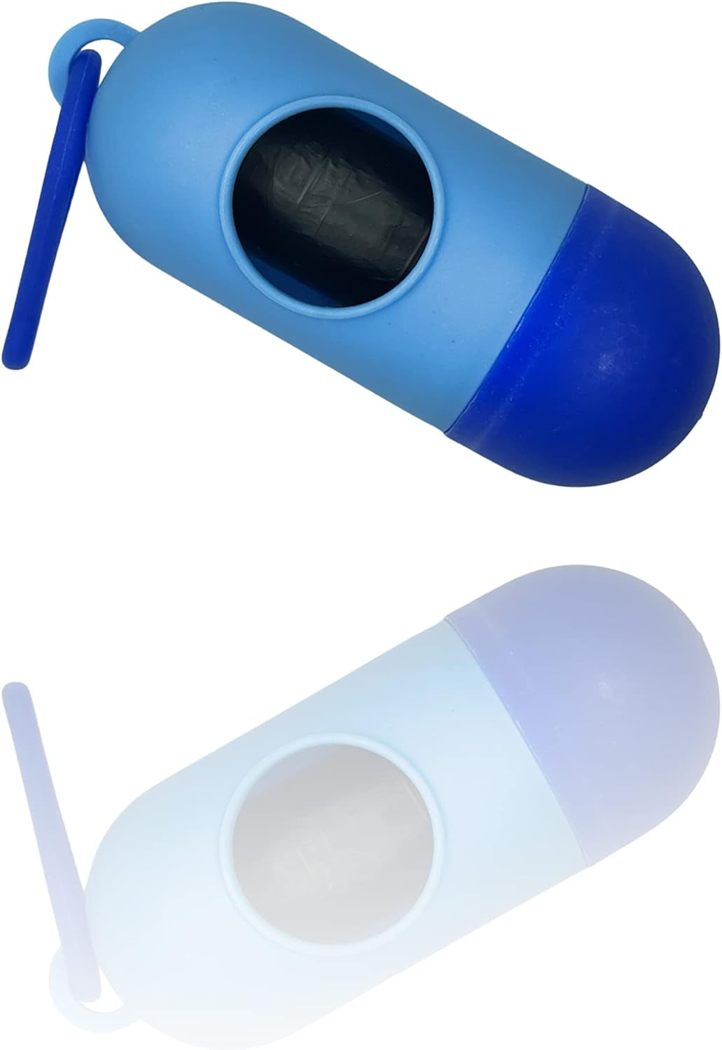by Plastic Dispenser for Dog Waste Poop Bags with Leash Clip (Black) (Blue)