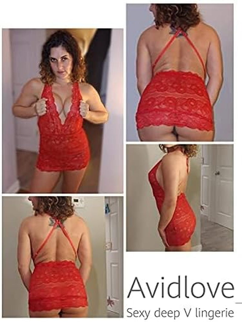 Babydoll Lingerie for Women Sexy Lace Lingerie Dress Bodycon Teddy Chemise