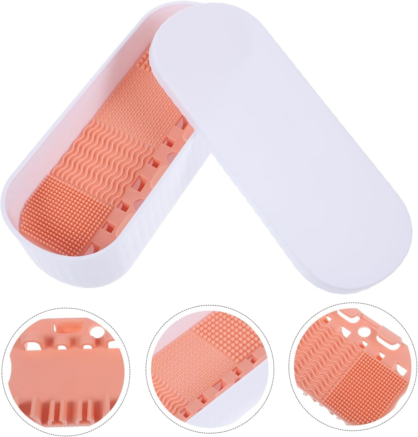 Makeup Brush Cleaning Storage Women'S Makeup Brush Cleaner Box Drying Holder Compact Cleaning Box for Cosmetics