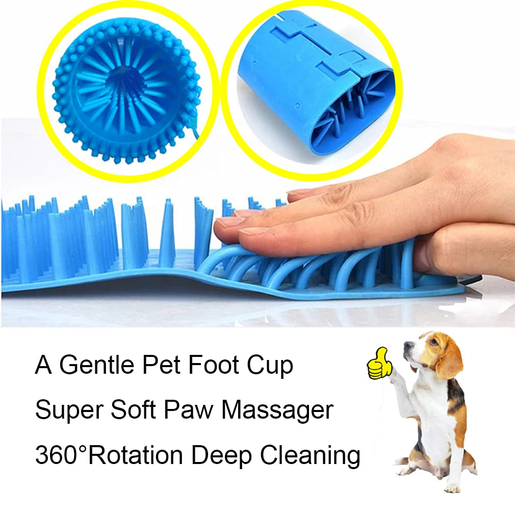 Dog Paw Cleaner Large Breed XL, Dog Cat Paw Washer, Quickly and Effectively Clean Muddy Pet Paws (Large, Blue)