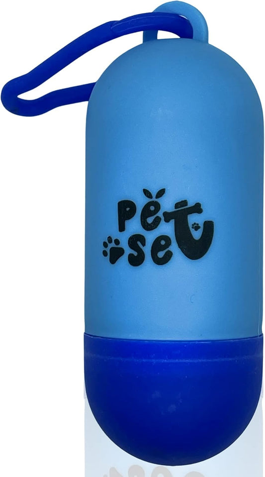 by  Plastic Dispenser for Dog Waste Poop Bags with Leash Clip (Black) (Blue)