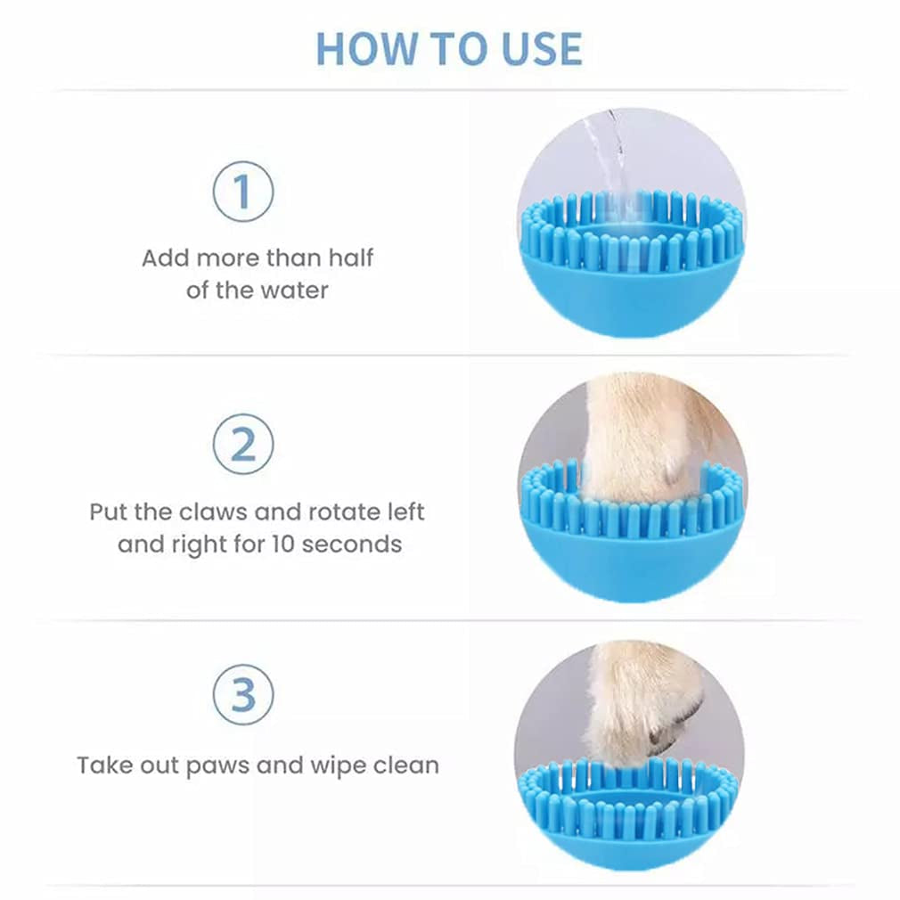 Dog Paw Cleaner Large Breed XL, Dog Cat Paw Washer, Quickly and Effectively Clean Muddy Pet Paws (Large, Blue)