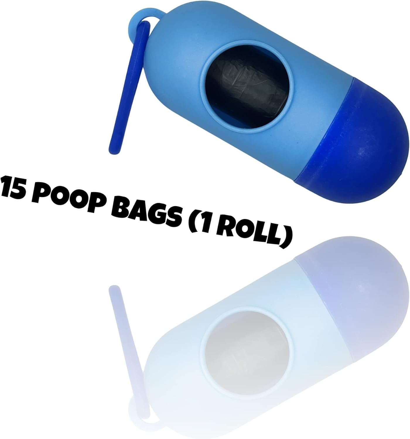 by  Plastic Dispenser for Dog Waste Poop Bags with Leash Clip (Black) (Blue)